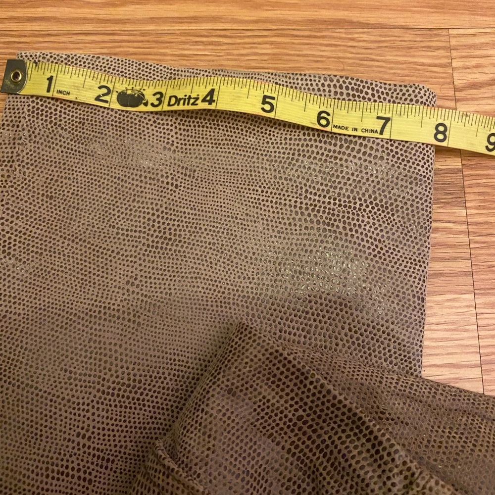 Genuine leather pant subtle animal print sz 2 tan - Picture 8 of 8